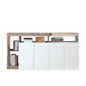 Witte glanzende keukenkast woonkamer 4 deuren hout 184cm Cadiz BP Aanbod
