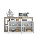 Witte glanzende keukenkast woonkamer 4 deuren hout 184cm Cadiz BP Kortingen