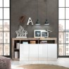 Witte glanzende keukenkast woonkamer 4 deuren hout 184cm Cadiz BP Keuze