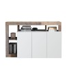 Moderne witte glanzende houten dressoir met 3 deuren 146cm Hailey BP Aanbod