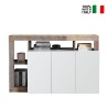 Moderne witte glanzende houten dressoir met 3 deuren 146cm Hailey BP Verkoop