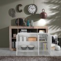 Moderne witte glanzende houten dressoir met 3 deuren 146cm Hailey BP Keuze