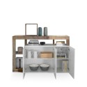 Moderne witte glanzende houten dressoir met 3 deuren 146cm Hailey BP Catalogus