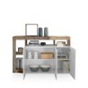 Moderne witte glanzende houten dressoir met 3 deuren 146cm Hailey BP Catalogus
