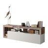 Mobiele woonkamer TV-meubel met houten omklapbare deuren en witte hoogglans afwerking Dorian BP Aanbod