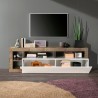 Mobiele woonkamer TV-meubel met houten omklapbare deuren en witte hoogglans afwerking Dorian BP Voorraad