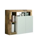 Moderne witte glanzende houten dressoir met 2 deuren Reva BP voor woonkamer Aanbod