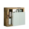 Moderne witte glanzende houten dressoir met 2 deuren Reva BP voor woonkamer Aanbod