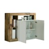 Moderne witte glanzende houten dressoir met 2 deuren Reva BP voor woonkamer Korting