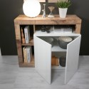 Moderne witte glanzende houten dressoir met 2 deuren Reva BP voor woonkamer Voorraad