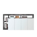 Moderne design dressoir woonkamer 4 deuren zwart glanzend wit Cadiz BX Aanbod
