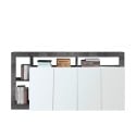 Woonkamer meubel modern design met 4 deuren hoogglans zwarte en witte afwerking Cadiz BX Aanbod