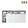 Moderne design dressoir woonkamer 4 deuren zwart glanzend wit Cadiz BX Verkoop