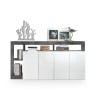 Woonkamer meubel modern design met 4 deuren hoogglans zwarte en witte afwerking Cadiz BX Korting