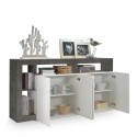 Moderne design dressoir woonkamer 4 deuren zwart glanzend wit Cadiz BX Voorraad