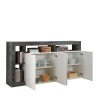 Moderne design dressoir woonkamer 4 deuren zwart glanzend wit Cadiz BX Keuze