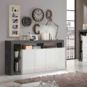 Woonkamer meubel modern design met 4 deuren hoogglans zwarte en witte afwerking Cadiz BX Karakteristieken