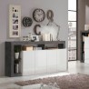 Moderne design dressoir woonkamer 4 deuren zwart glanzend wit Cadiz BX Karakteristieken