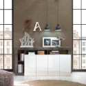 Woonkamer meubel modern design met 4 deuren hoogglans zwarte en witte afwerking Cadiz BX Afmetingen