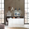 Moderne design dressoir woonkamer 4 deuren zwart glanzend wit Cadiz BX Afmetingen