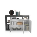 Moderne keukenbuffetkast 3 deuren wit hoogglans 146cm zwart Hailey BX Catalogus
