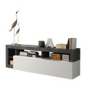 Moderne TV-meubel 184cm zwart wit glanzend Dorian BX Aanbod