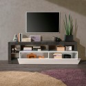 Moderne TV-meubel 184cm zwart wit glanzend Dorian BX Voorraad