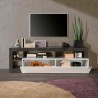 Moderne TV-meubel 184cm zwart wit glanzend Dorian BX Voorraad