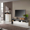 Mobiele TV-standaard modern ontwerp 184cm zwart wit hoogglans Dorian BX Catalogus