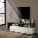 Mobiele TV-standaard modern ontwerp 184cm zwart wit hoogglans Dorian BX Kortingen