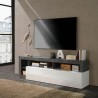 Moderne TV-meubel 184cm zwart wit glanzend Dorian BX Kortingen