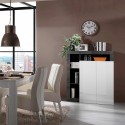 Moderne zwarte woonkamer kast Blume BX met 2 hoogglans witte deuren Kortingen