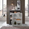 Moderne zwarte woonkamer kast Blume BX met 2 hoogglans witte deuren Catalogus