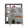 Moderne zwarte woonkamer kast Blume BX met 2 hoogglans witte deuren Korting