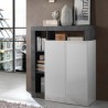 Moderne zwarte woonkamer kast Blume BX met 2 hoogglans witte deuren Aanbieding