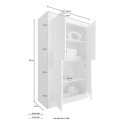 Industriële design dressoir met 4 deuren in matzwart en hout Novia NP Basic Kortingen