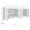 Industriële houten dressoir met 4 matzwarte deuren Altea NP Kortingen