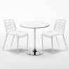 Ronde salontafel wit 70x70 cm en 2 gekleurde stoelen Gelateria Long Island Prijs