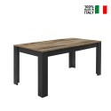 Eettafel keuken 180x90cm zwart industriële hout Bolero Basic. Verkoop