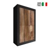 Industriële design dressoir met 4 deuren in matzwart en hout Novia NP Basic Verkoop