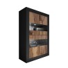 Industriële zwart glazen vitrinekast, 4 deuren, hout, Tina NP Basic Aanbod