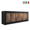 Industriële TV-meubel 210cm, 2 deuren, 2 lades, zwart hout Visio NP Verkoop