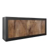 Industriële houten dressoir met 4 matzwarte deuren Altea NP Aanbod