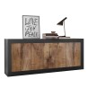 Industriële houten dressoir met 4 matzwarte deuren Altea NP Korting