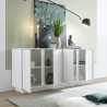 Moderne witte glanzend gelakte woonkamer dressoir 4 deuren 180cm Connie Ice Catalogus