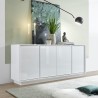 Moderne witte glanzend gelakte woonkamer dressoir 4 deuren 180cm Connie Ice Kortingen