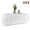 Moderne dressoir 210cm 4 deuren 3 lades hoogglans wit Maine Ice Verkoop