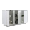 Opbergkast voor woon- of keukenruimte met 3 glanzend witte deuren van 138cm Dimas Ice. Korting