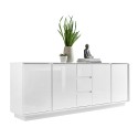 Moderne dressoir 210cm 4 deuren 3 lades hoogglans wit Maine Ice Aanbod