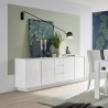 Moderne dressoir 210cm 4 deuren 3 lades hoogglans wit Maine Ice Korting